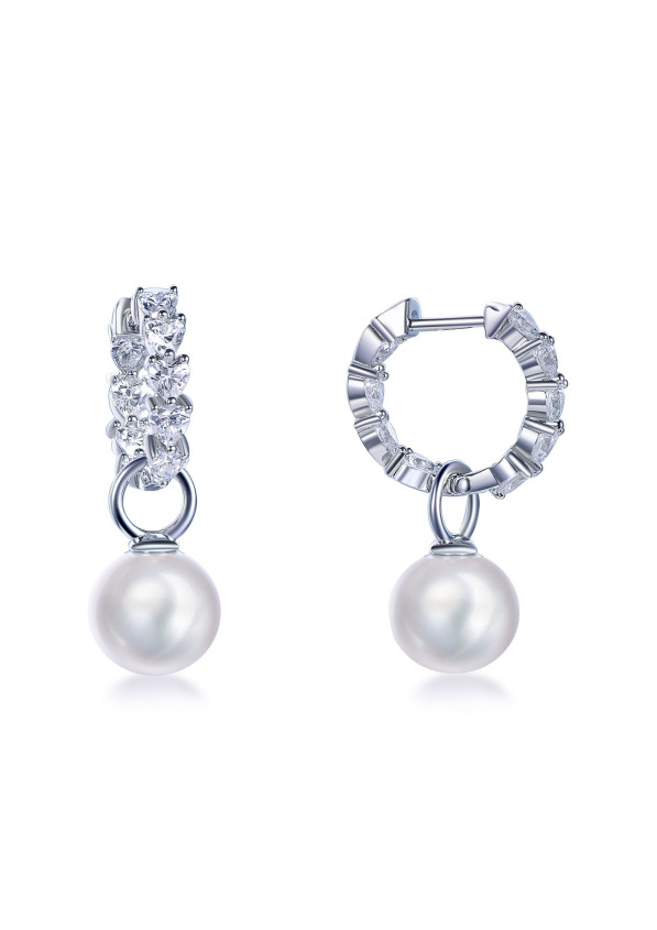 E3886 Hoop Earrings with 10 mm Pearl